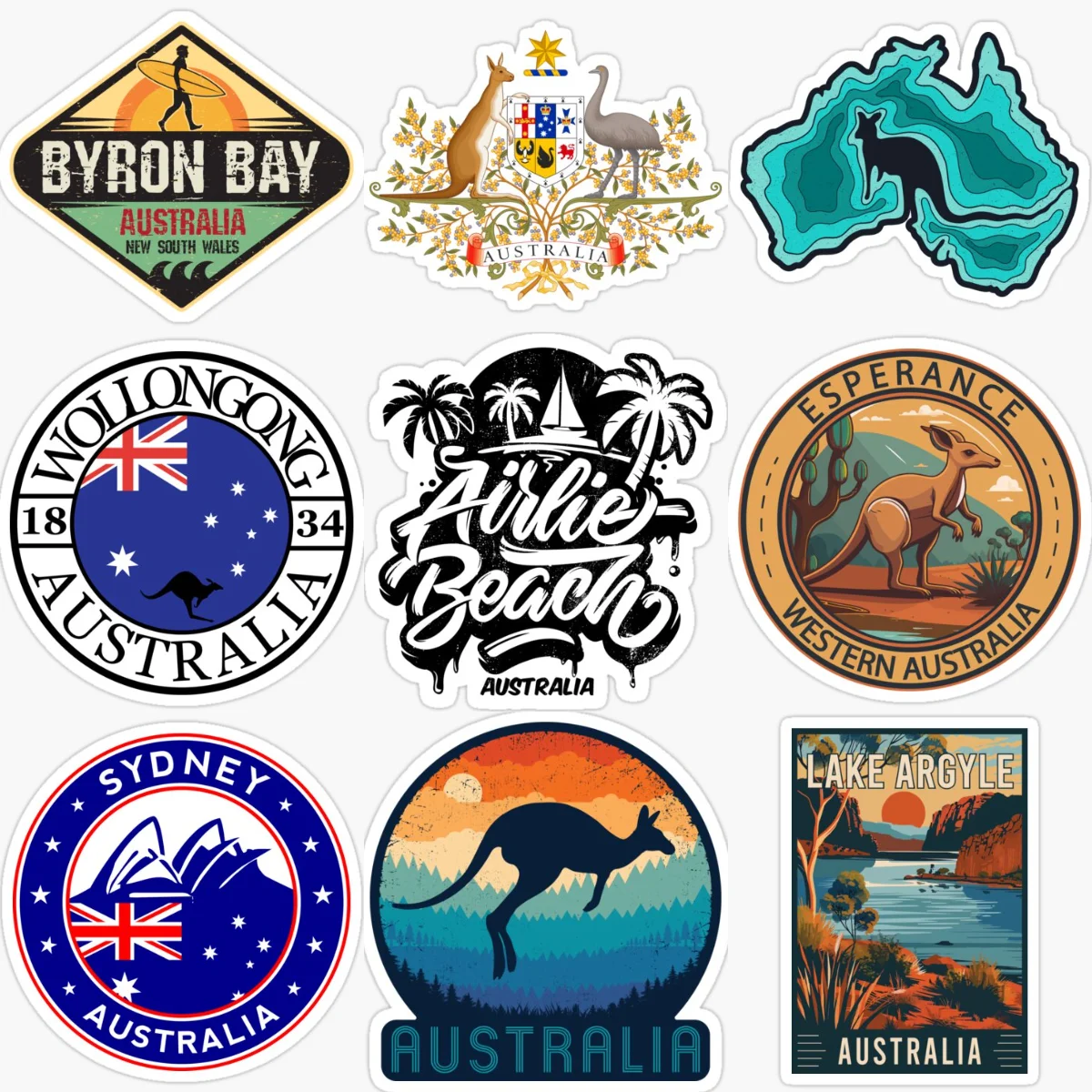 Car Accessories Australia - Pegatinas creativas de PVC con mapa