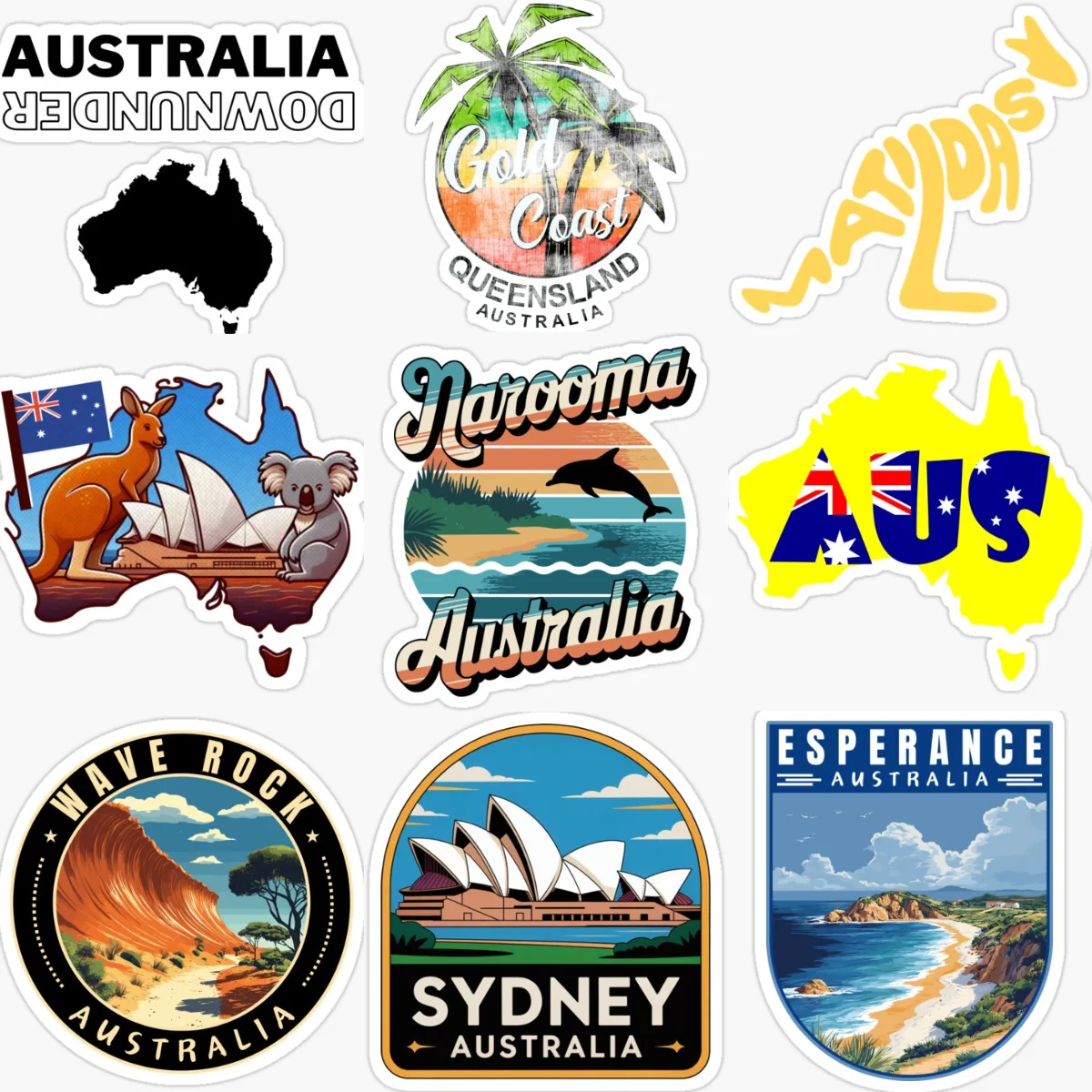 Car Accessories Australia - Pegatinas creativas de PVC con mapa