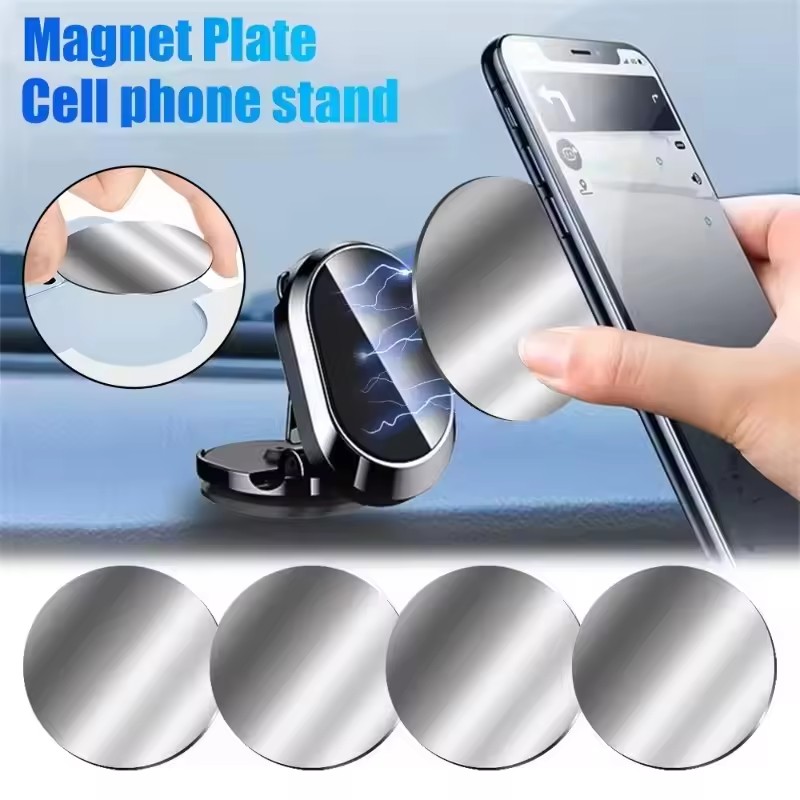 Car Accessories Sticker - 50/1PCS Placa Metálica Redonda para Soporte